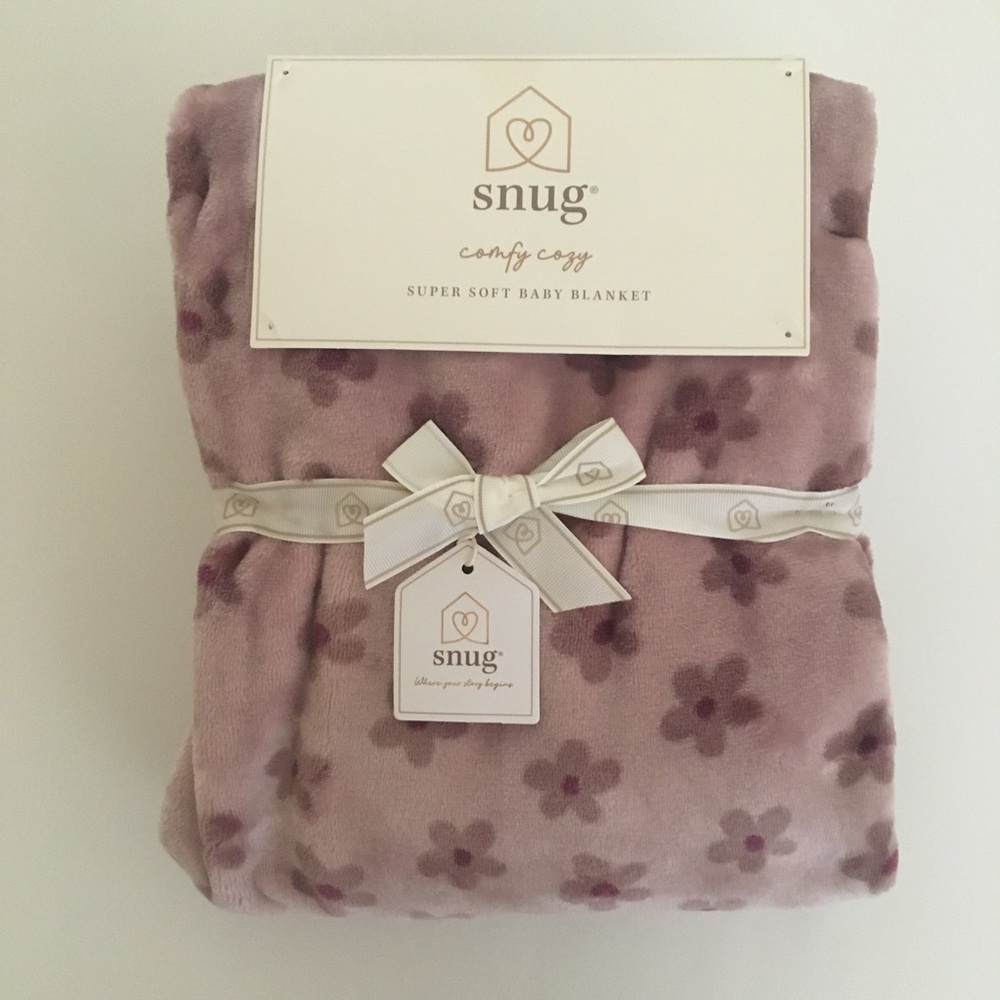 NEW Baby Blanket Super Soft Cozy Baby Gift Purple Floral Theme | SNUG